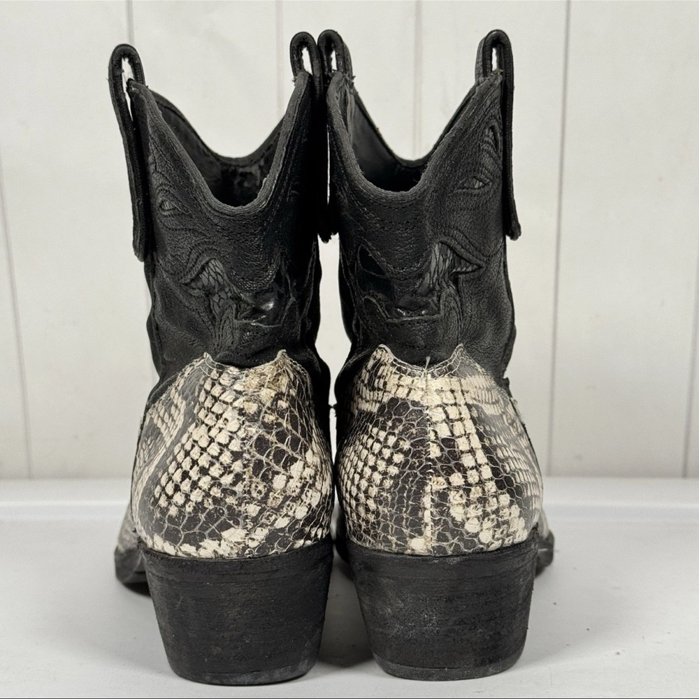 Sam Edelman Snakeskin Print Ankle Boots‎ Western Cowgirl Boho Rodeo Concert 6.5M - Picture 5 of 9